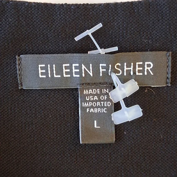 Eileen Fisher Stretch Crepe Sleeveless Sheath Dress Sz Large Black LBD - Picture 4 of 9